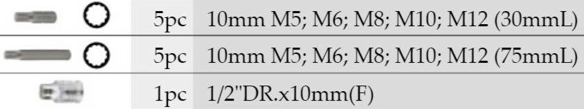 FORCE 4112 JOGO BITS XZN 11PCS