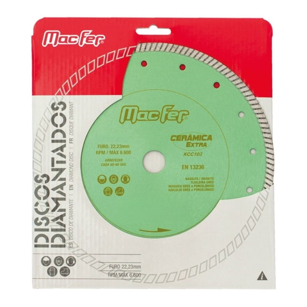 Disco Diamante Macfer Cerâmica Extra KCC103 115mm