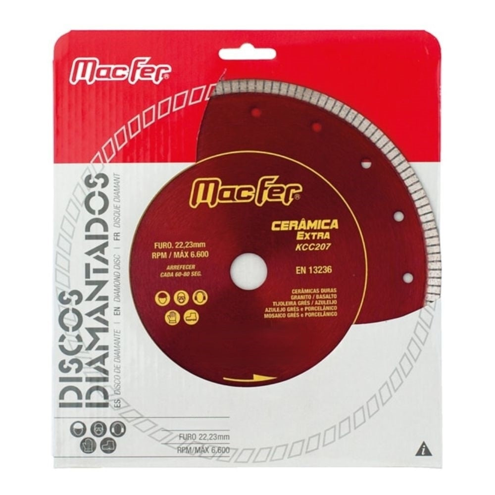 Disco Diamante Macfer Cerâmica Extra KCC207 115mm