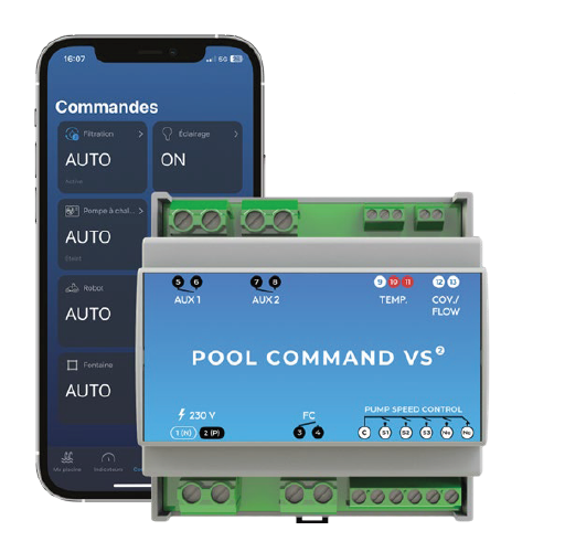 Relógio Pool Command VS para bomba velocidade variável