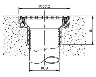Boca de impulsão Diversas - fundo e parede