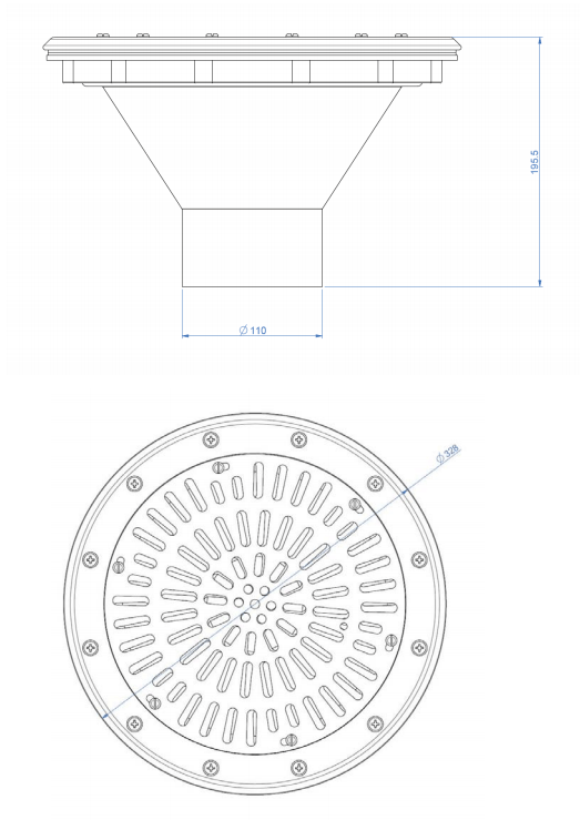 Boca de impulsão Diversas - fundo e parede
