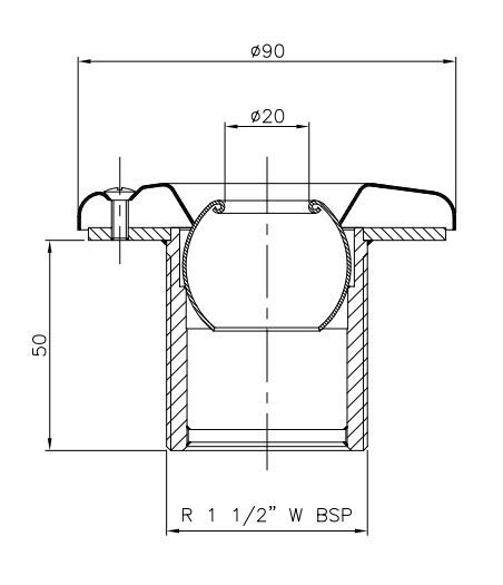 Boca de Impulsão e Aspiração - Inox / Latão