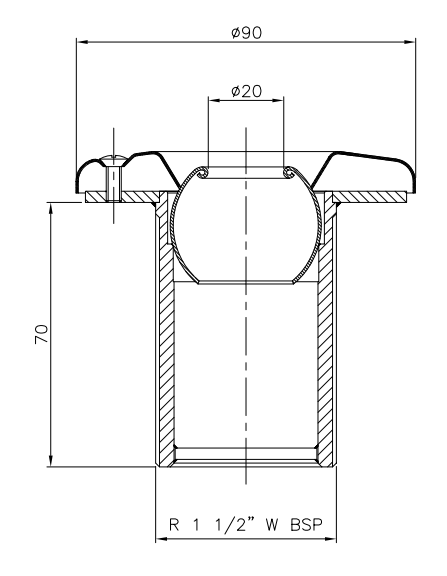 Boca de Impulsão e Aspiração - Inox / Latão