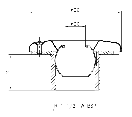 Boca de Impulsão e Aspiração - Inox / Latão