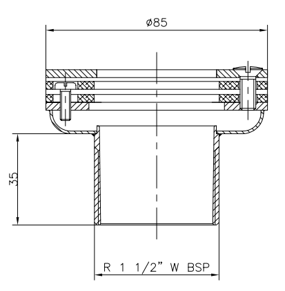 Boca de Impulsão e Aspiração - Inox / Latão