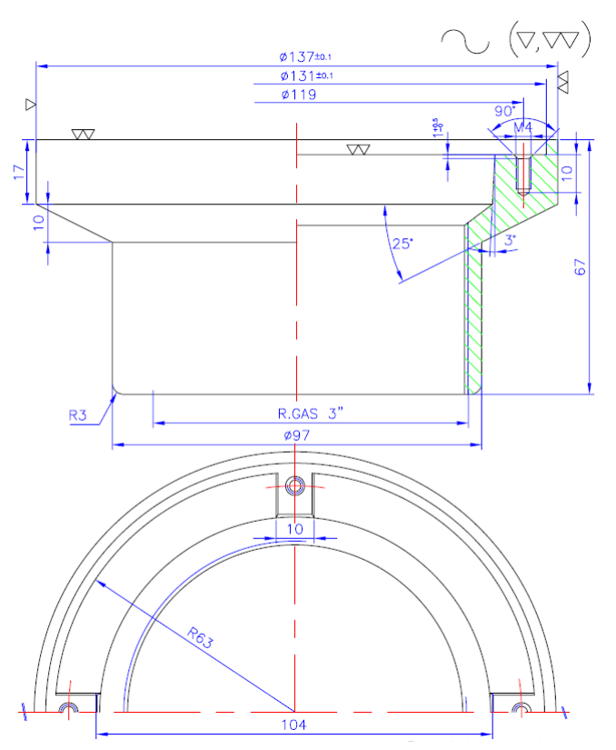 Boca de Impulsão e Aspiração - Inox / Latão