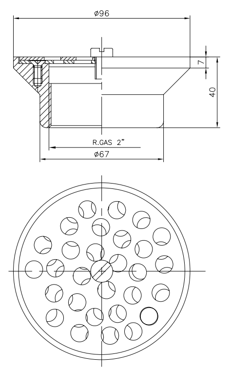 Boca de Impulsão e Aspiração - Inox / Latão