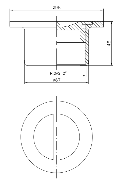 Boca de Impulsão e Aspiração - Inox / Latão