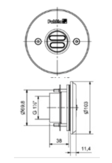 Boca de impulsão AISI 316L liner / betão