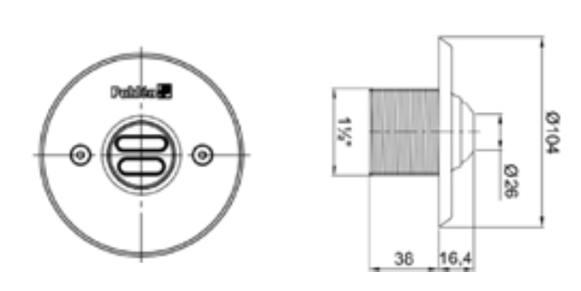Boca de impulsão AISI 316L Betão