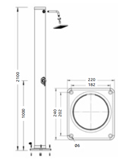 Chuveiro solar PVC - Depósito 38 l - Basic