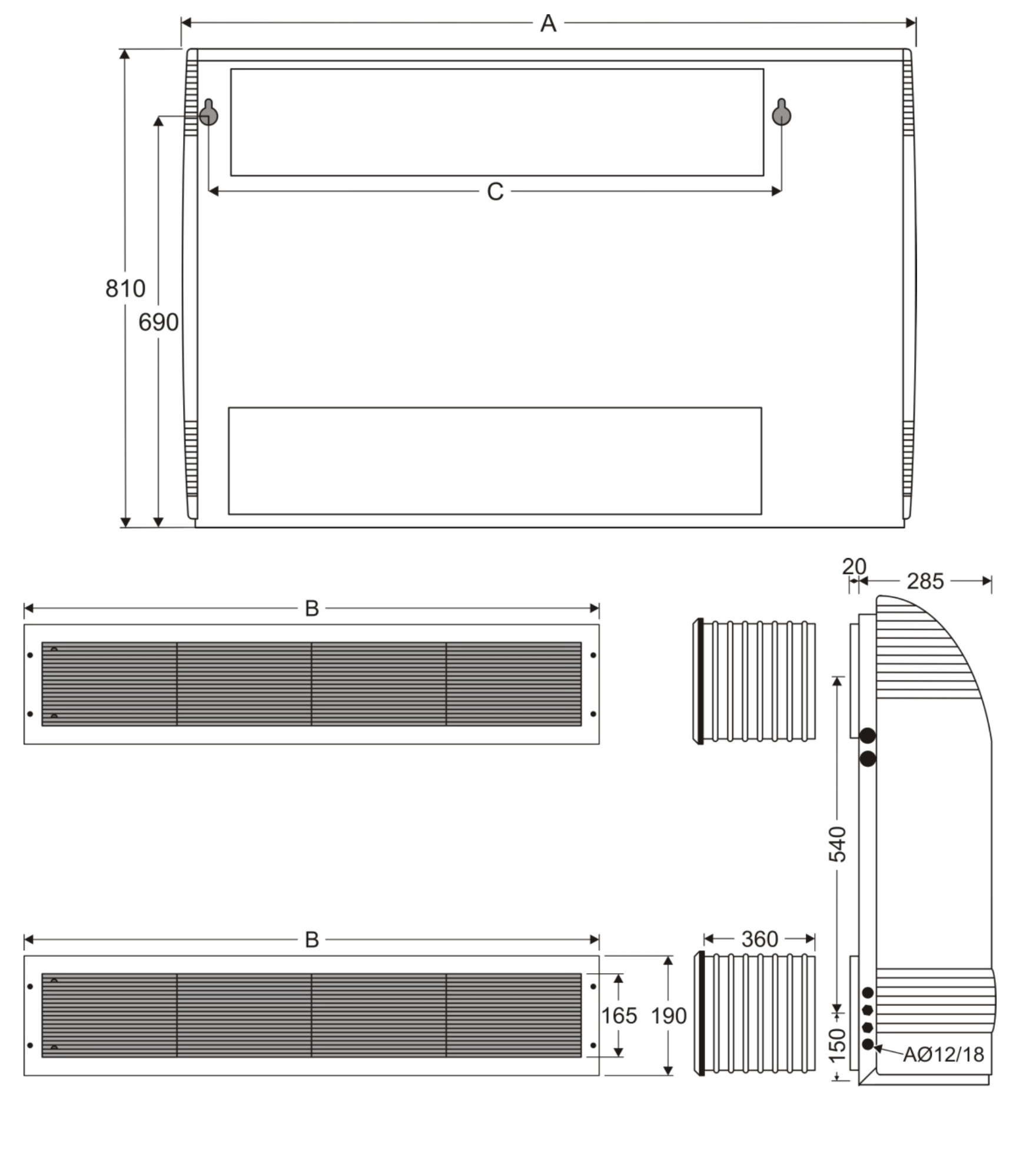 Desumidificador Mural SIROCCO ENCASTRADO - 55, 80 e 110