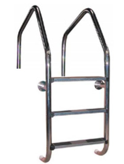 Escada para piscina com caleira AISI 316L (tratamento com químicos ou sal)