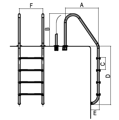 Escada Standard AISI 316L (Tratamento com químicos ou sal)
