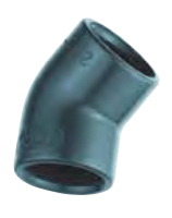 Joelho 45º colar PVC PN16