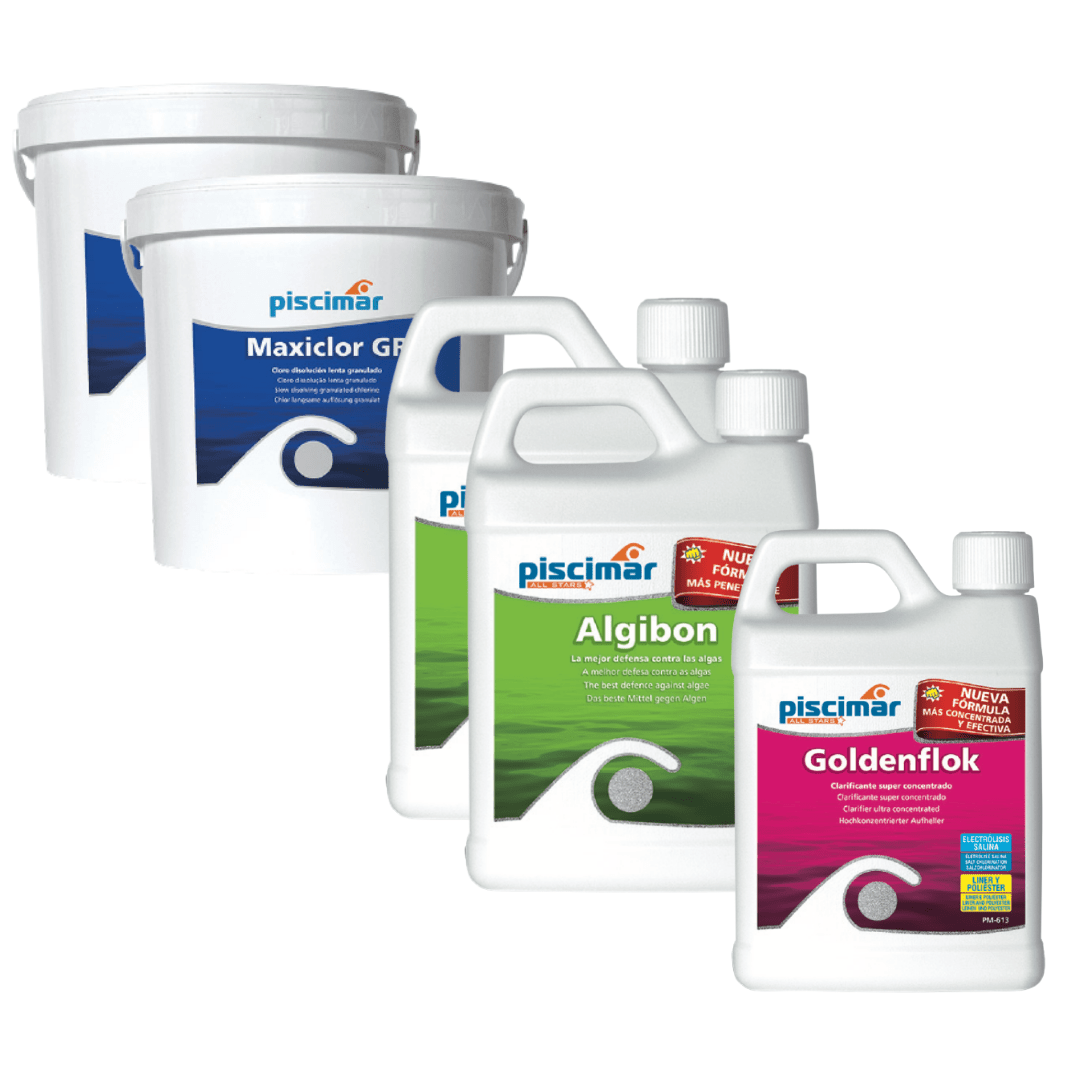 Kit de cloro granulado - Maxiclor GR + Algibon + Goldenflok