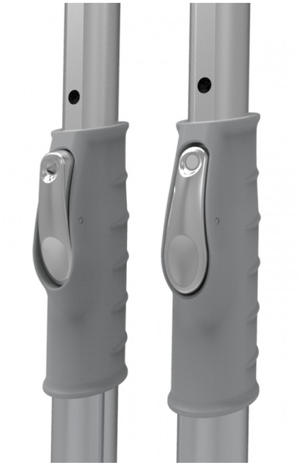 Limpieza manual LÍNEA AZUL. Varilla de aluminio, soporte y dosificador. Sujeción con clip.