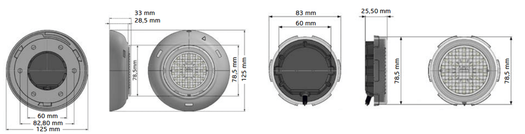 PROJETORES LED BRANCO Série Slim MIDI - betão / liner - Bluezone Pool