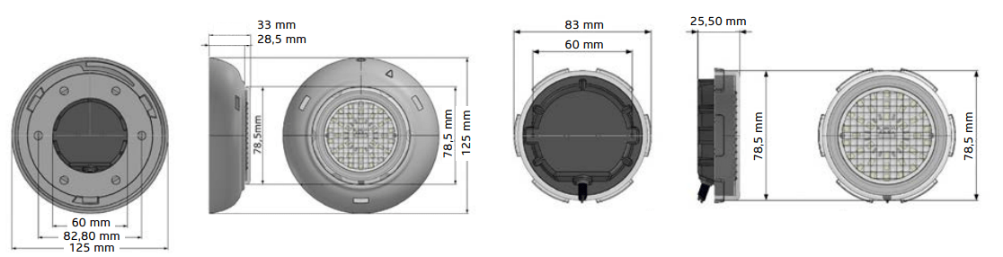 PROJETORES LED BRANCO Série Slim MIDI - betão / liner - Bluezone Pool