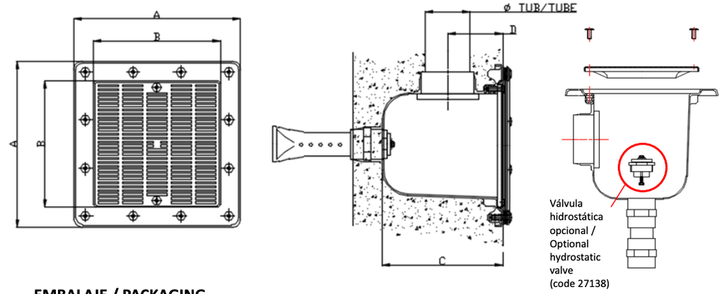 Ralo de Fundo 330x330mm - Liner
