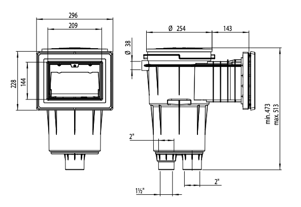 Skimmer 17,5lt - Boca Standard